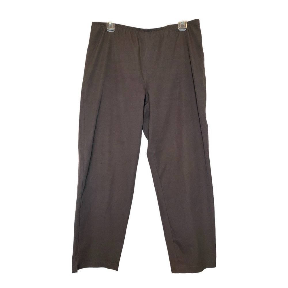 EILEEN FISHER woman's size large L stretch gray side zip casual comfy pants